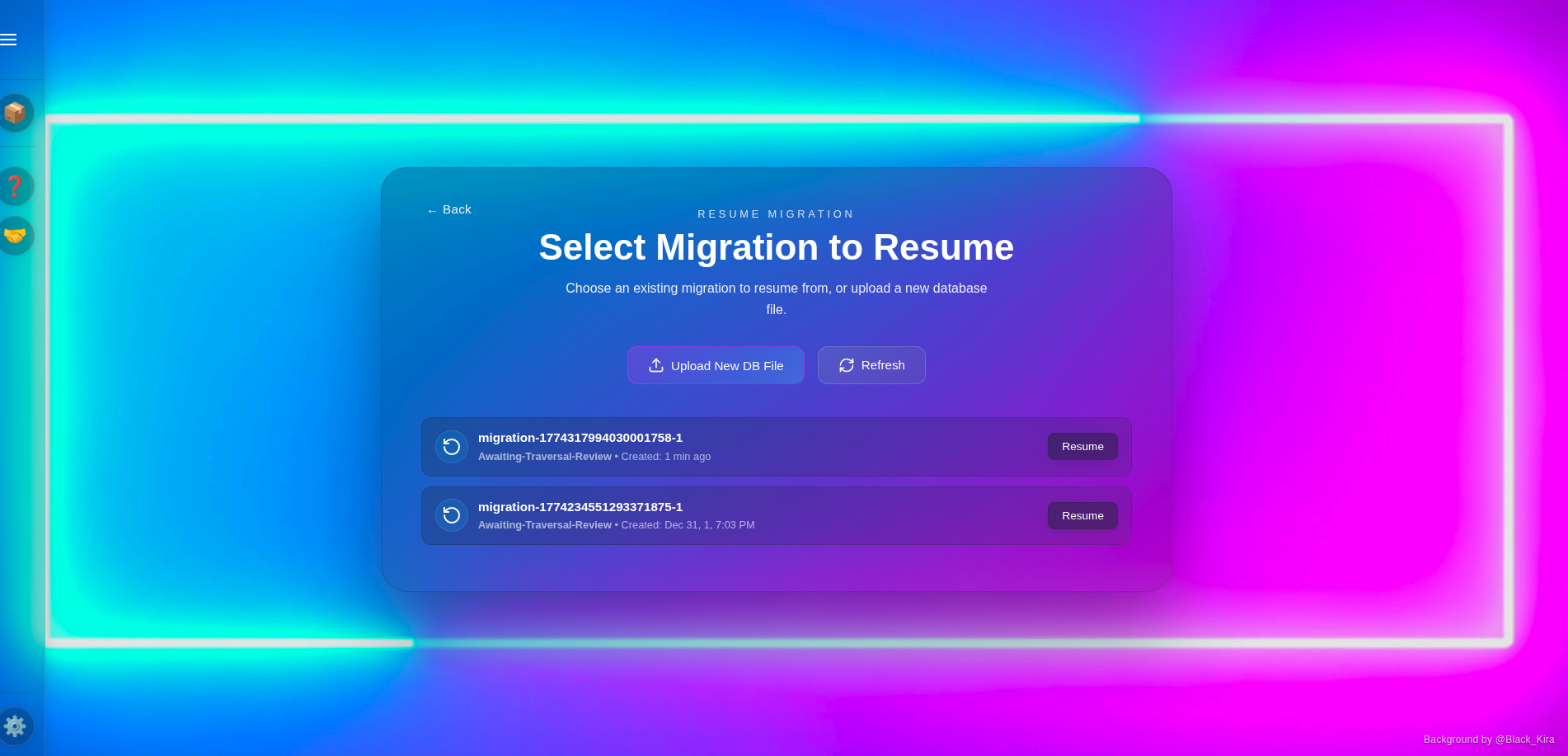 Resuming a migration
