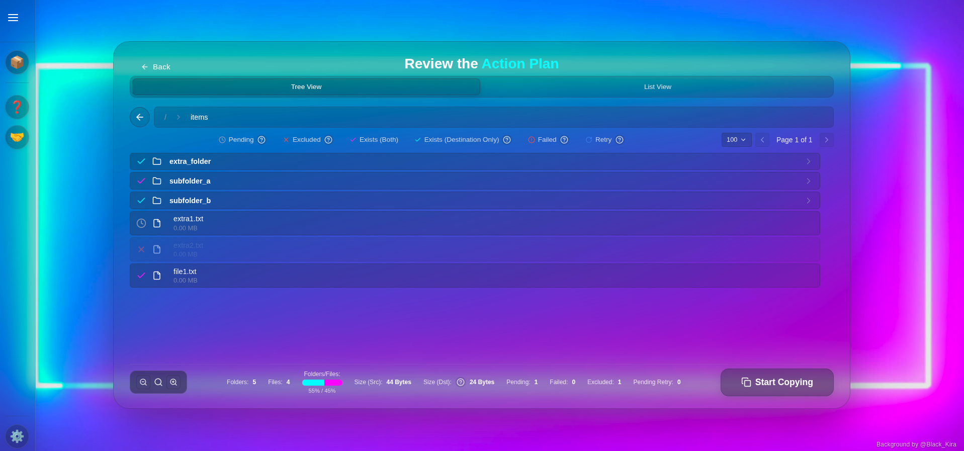 Traversal review tree view