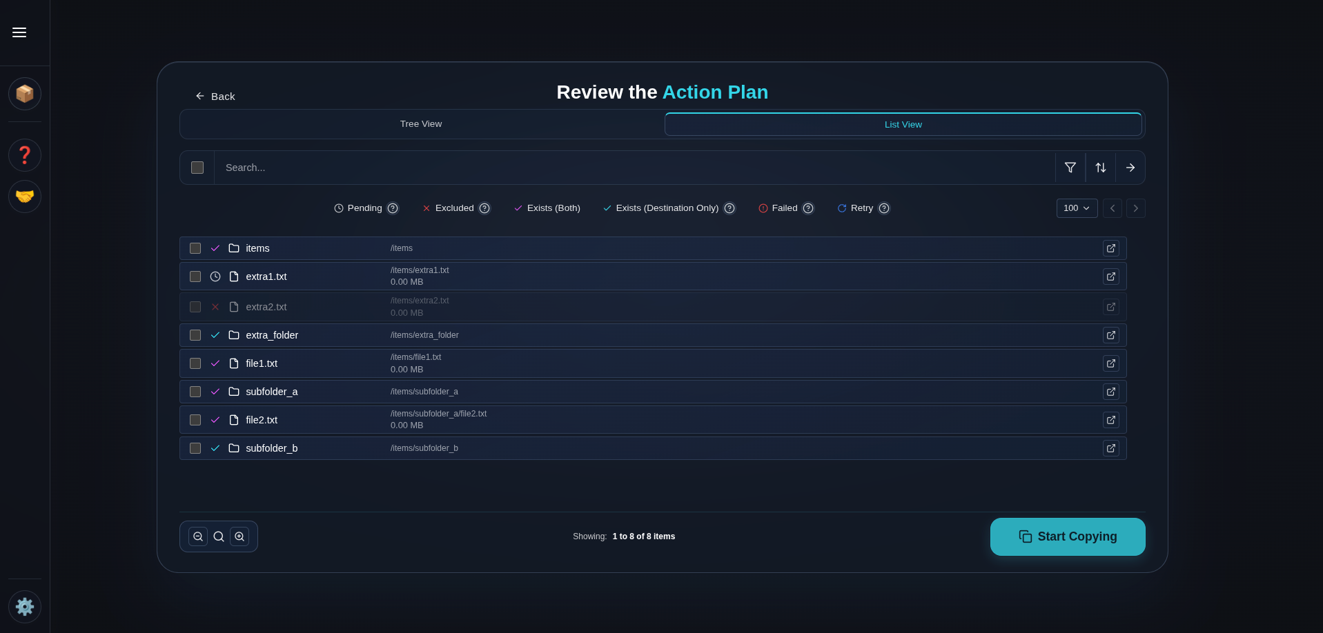 Traversal review list view